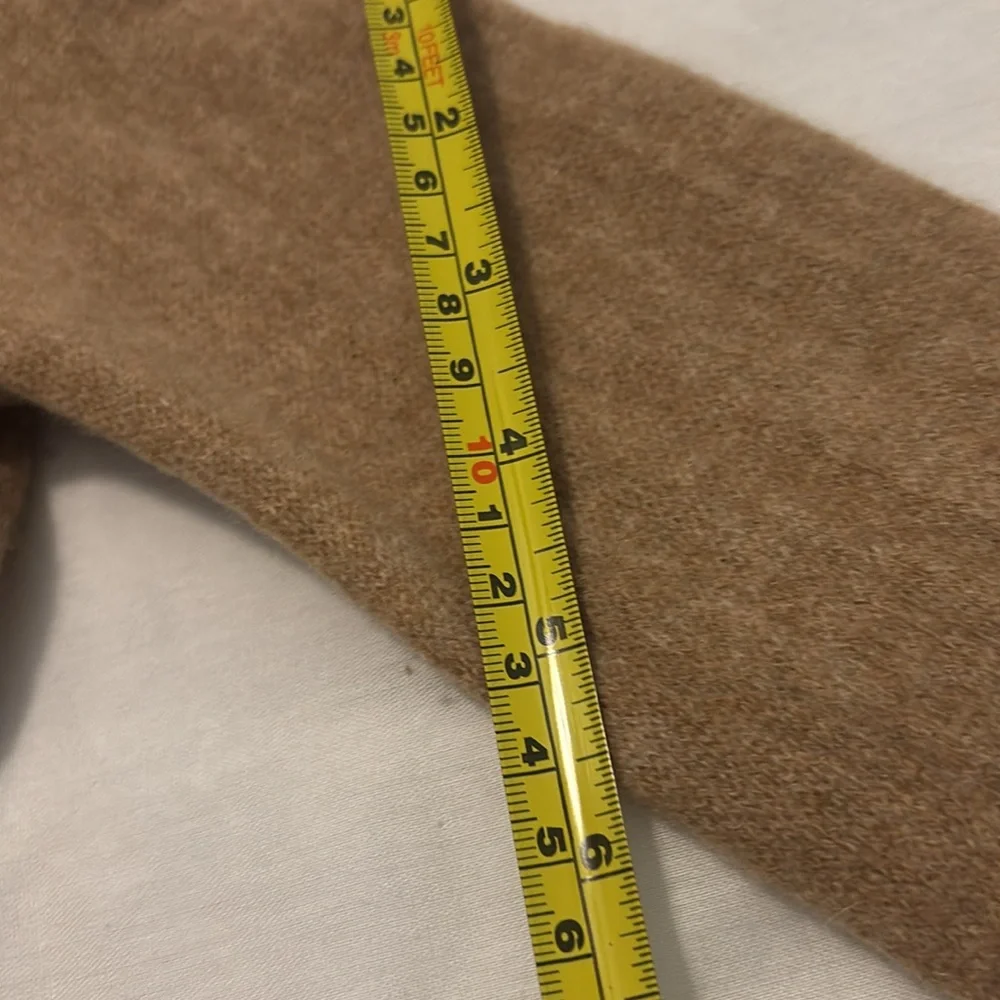 Saks Fifth Avenue Tan Cowl Neck 100% Cashmere sweater SZ small luxurious soft - Picture 9 of 13